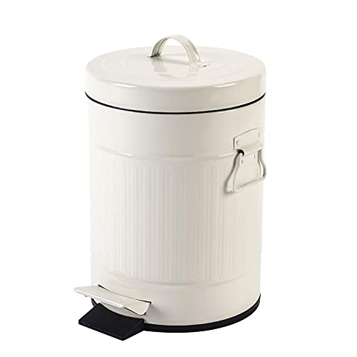 Mingol White Retro Step Trash Can with Soft Close