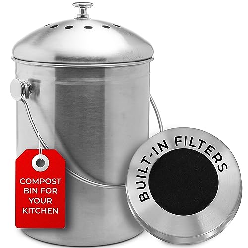 Epica Stainless Steel Compost Bin 1.3 Gallon