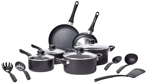 AmazonBasics 15-Piece Non-Stick Kitchen Cookware Set