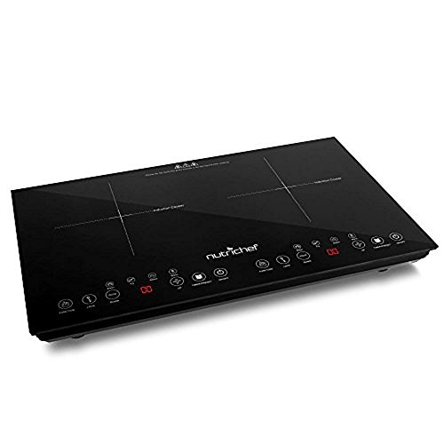 NutriChef Double Induction Cooktop w/ Kids Safety Lock