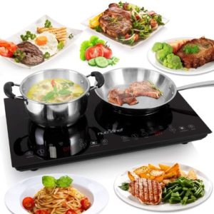 NutriChef PKSTIND48 Dual Electric Induction Cooker Cooktop Cooktop-120V Portable Digital Countertop